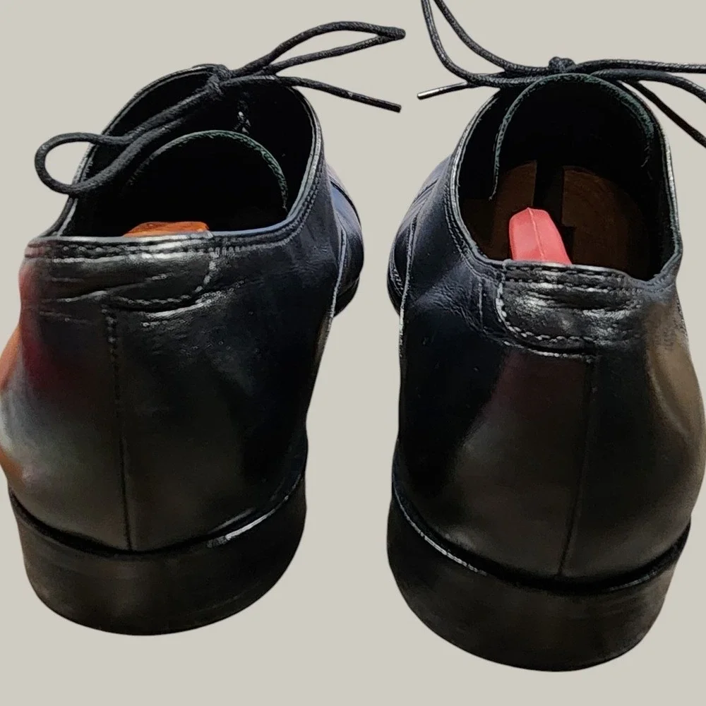 Gordon Rush Men Black Leather Cap Toe Oxford Dress Shoes Mitchell Style Sz 9 1/2